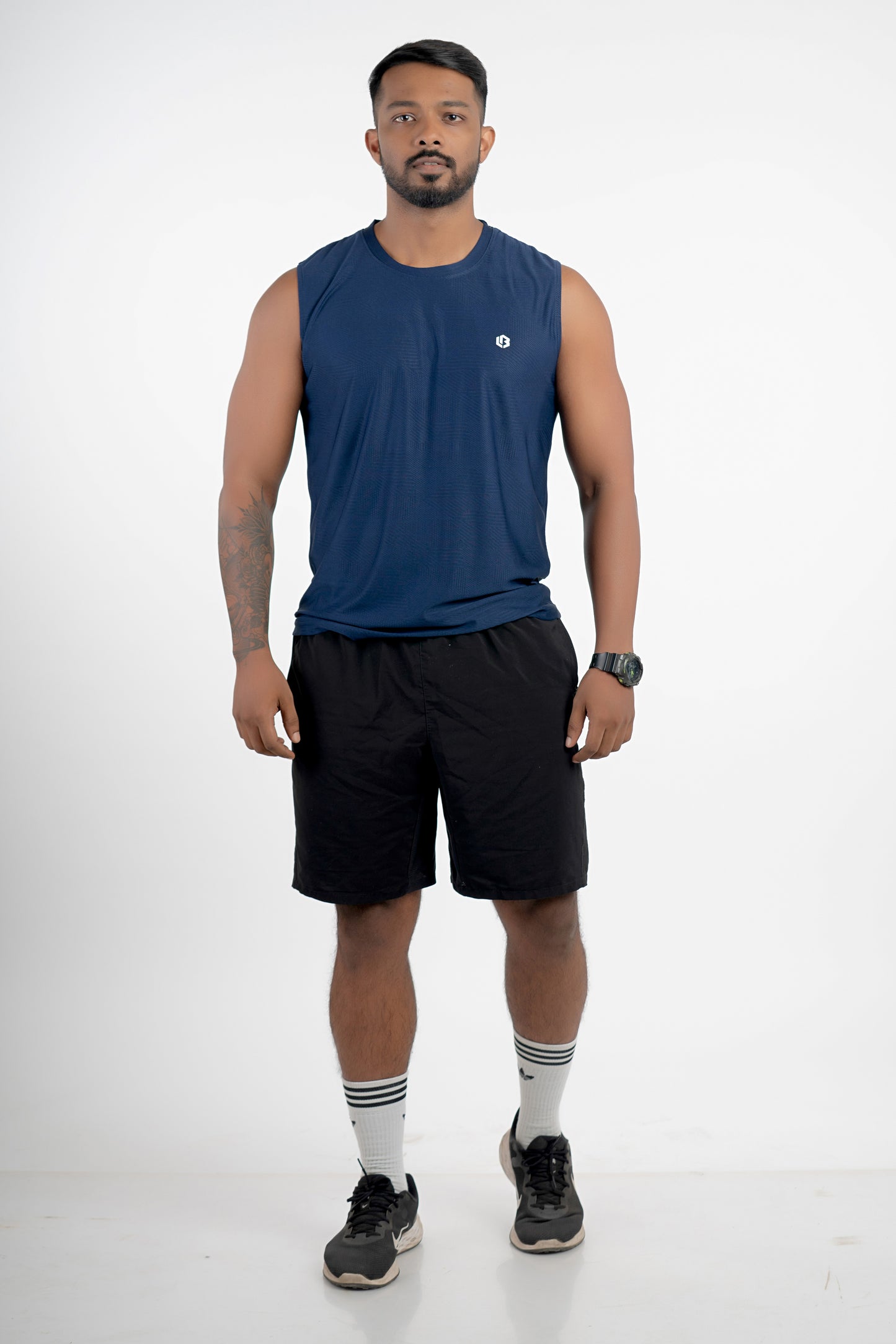 airlite navy unbeaten singlet