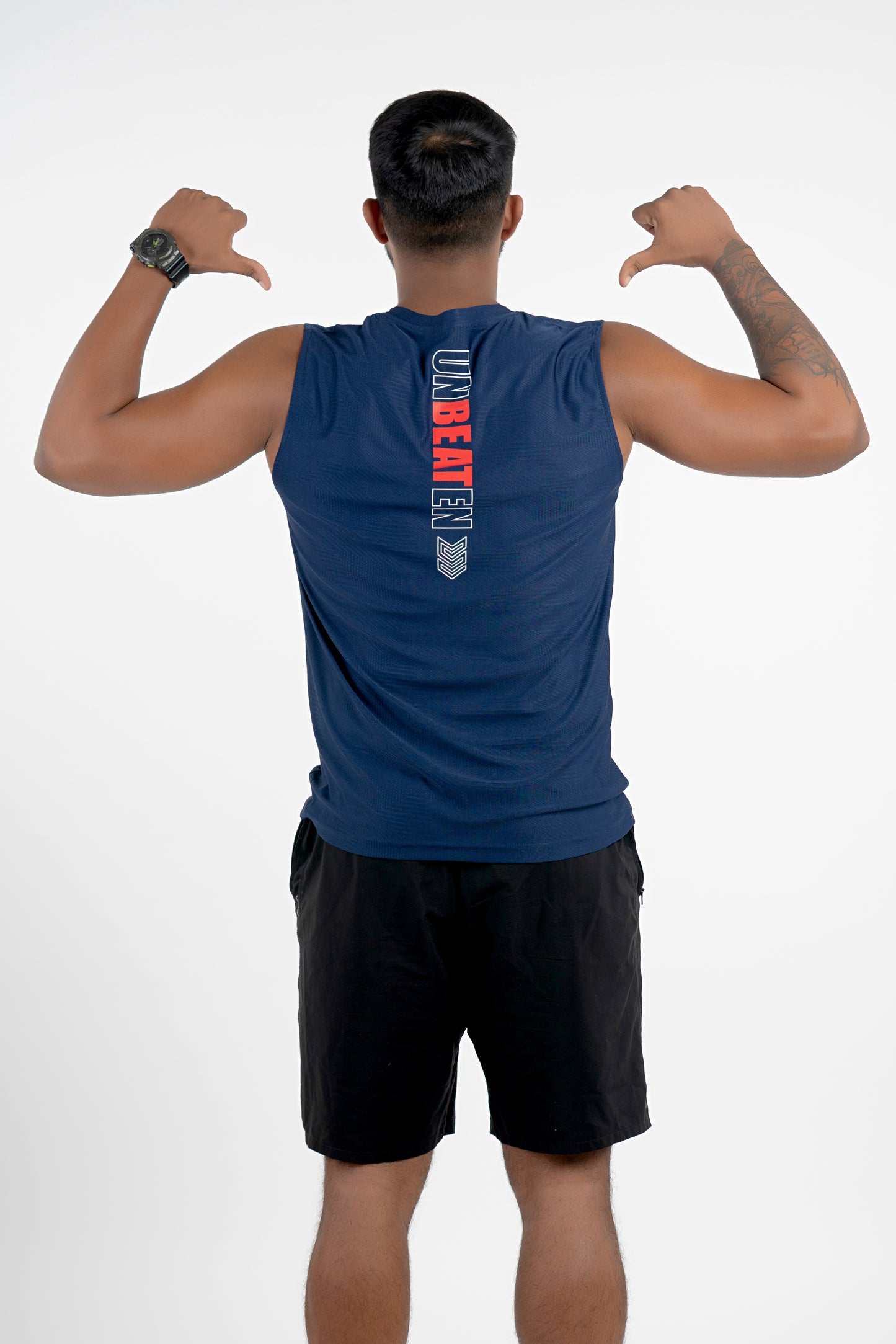 airlite navy unbeaten singlet