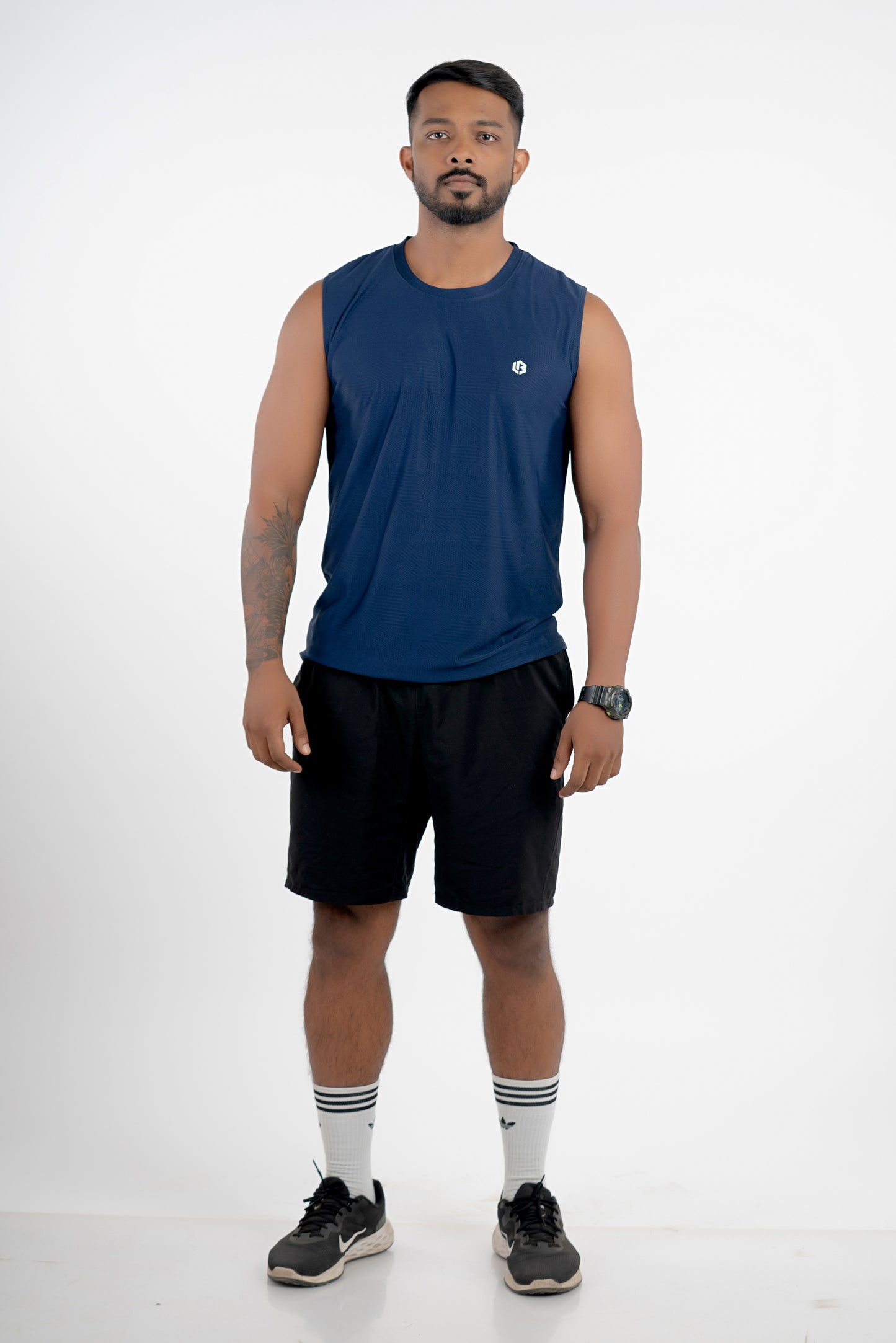 airlite navy unbeaten singlet