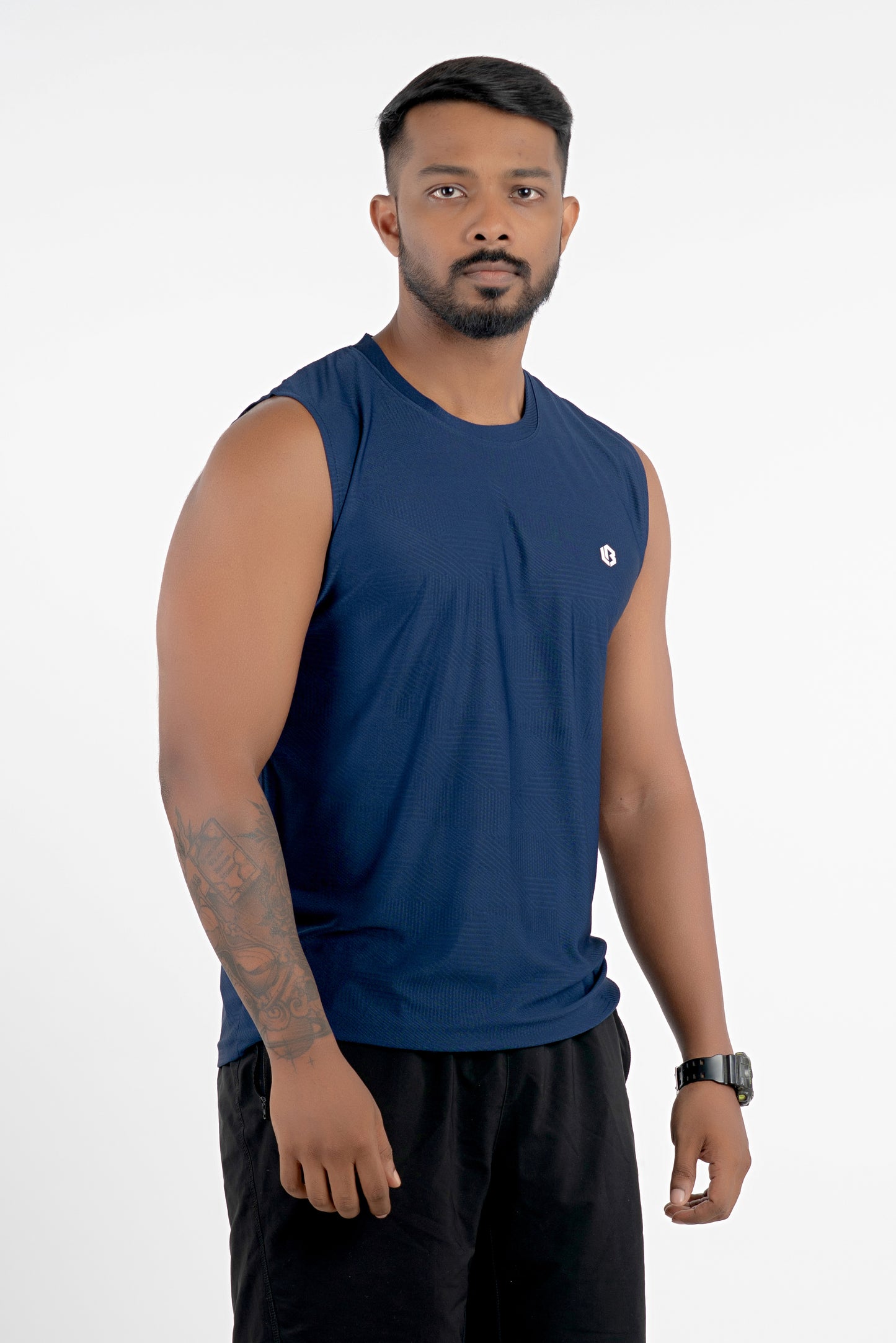 airlite navy unbeaten singlet