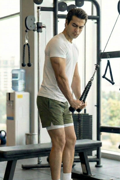 Velocity 7" Army Green Shorts (With Compression)