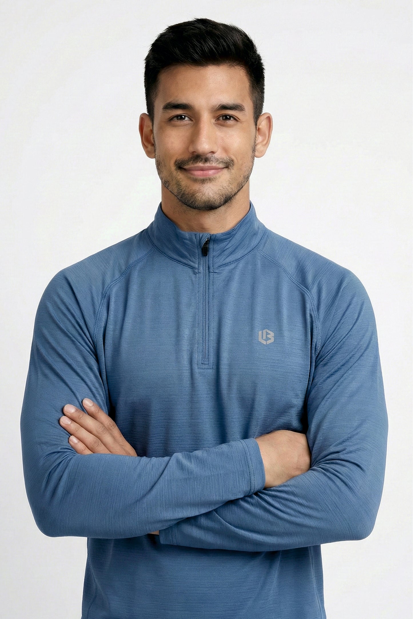 steelblue quarter-zip raglan tshirt