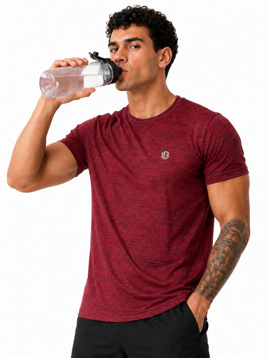 Power Tshirt - Maroon Slim Fit