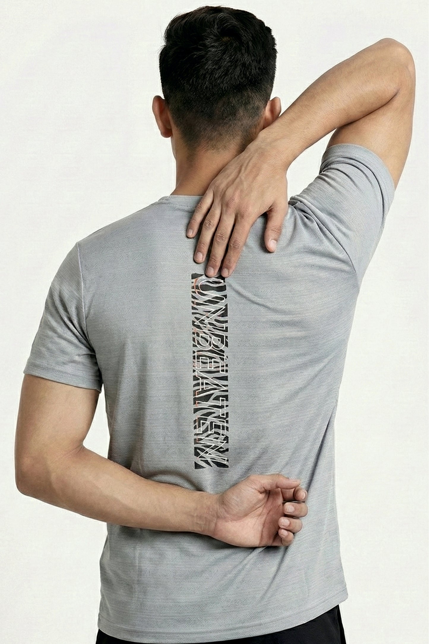 grey tshirt with unbeaten back
