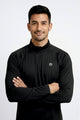 Black Quarter-zip Raglan Tshirt