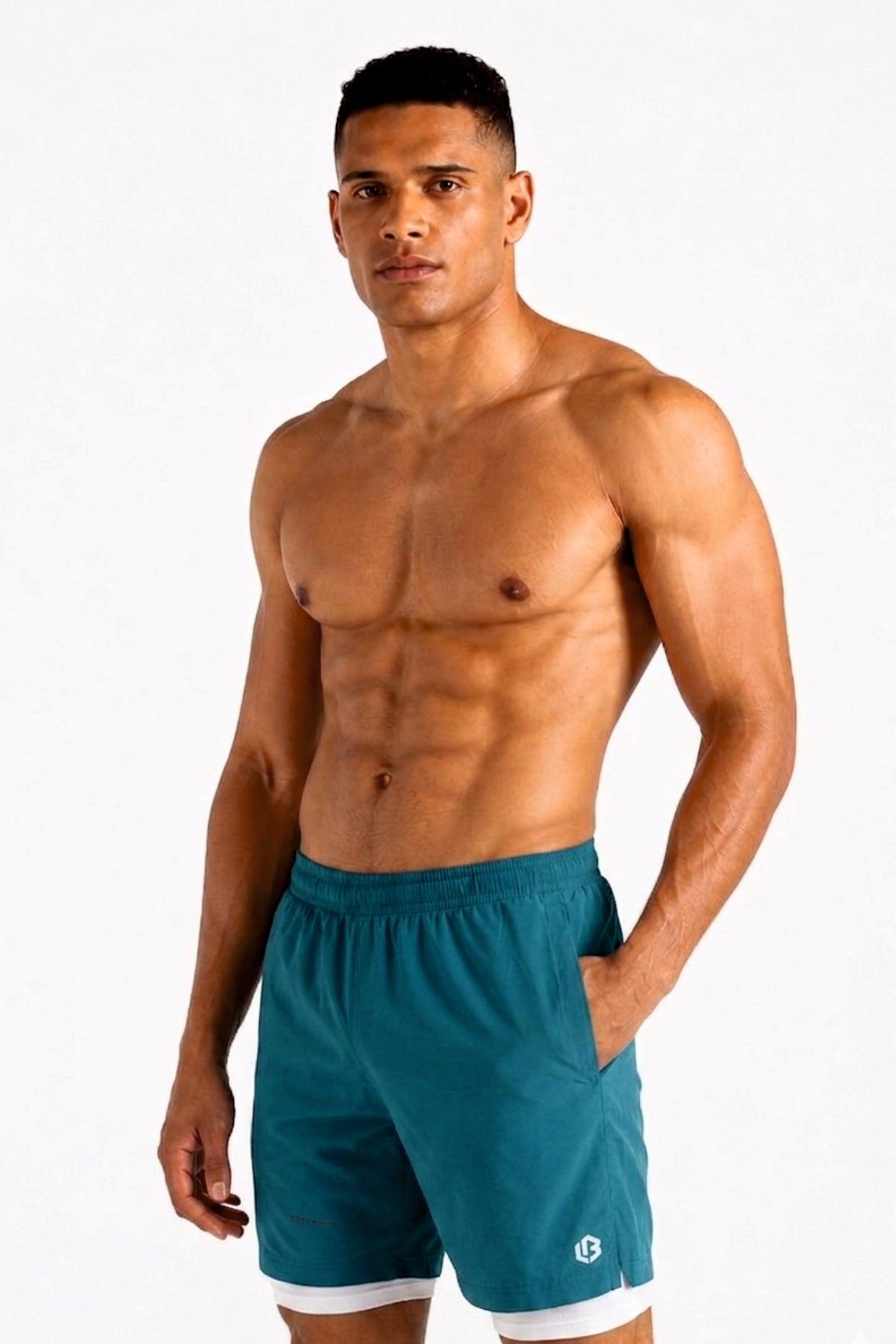 velocity 7" sea green shorts (with compression)