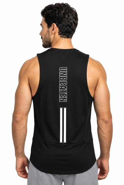 unBEATen Black Cotton Singlet