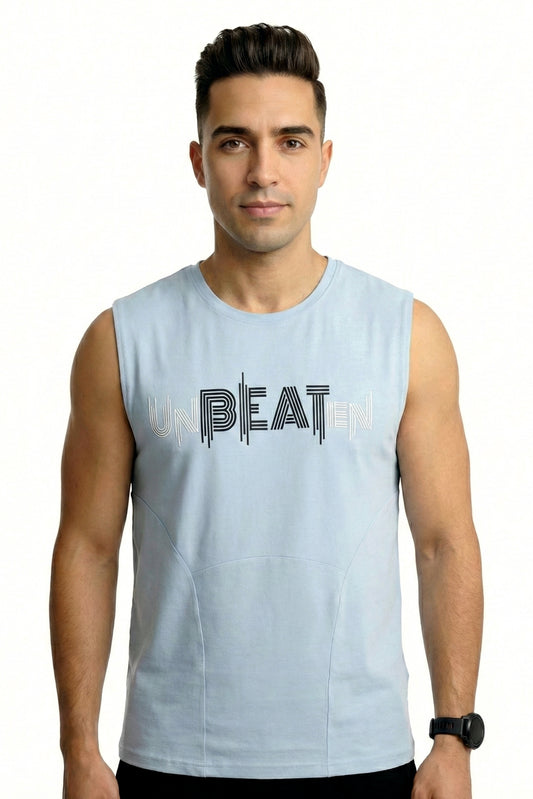 unBEATen Cloud Blue Cotton Singlet