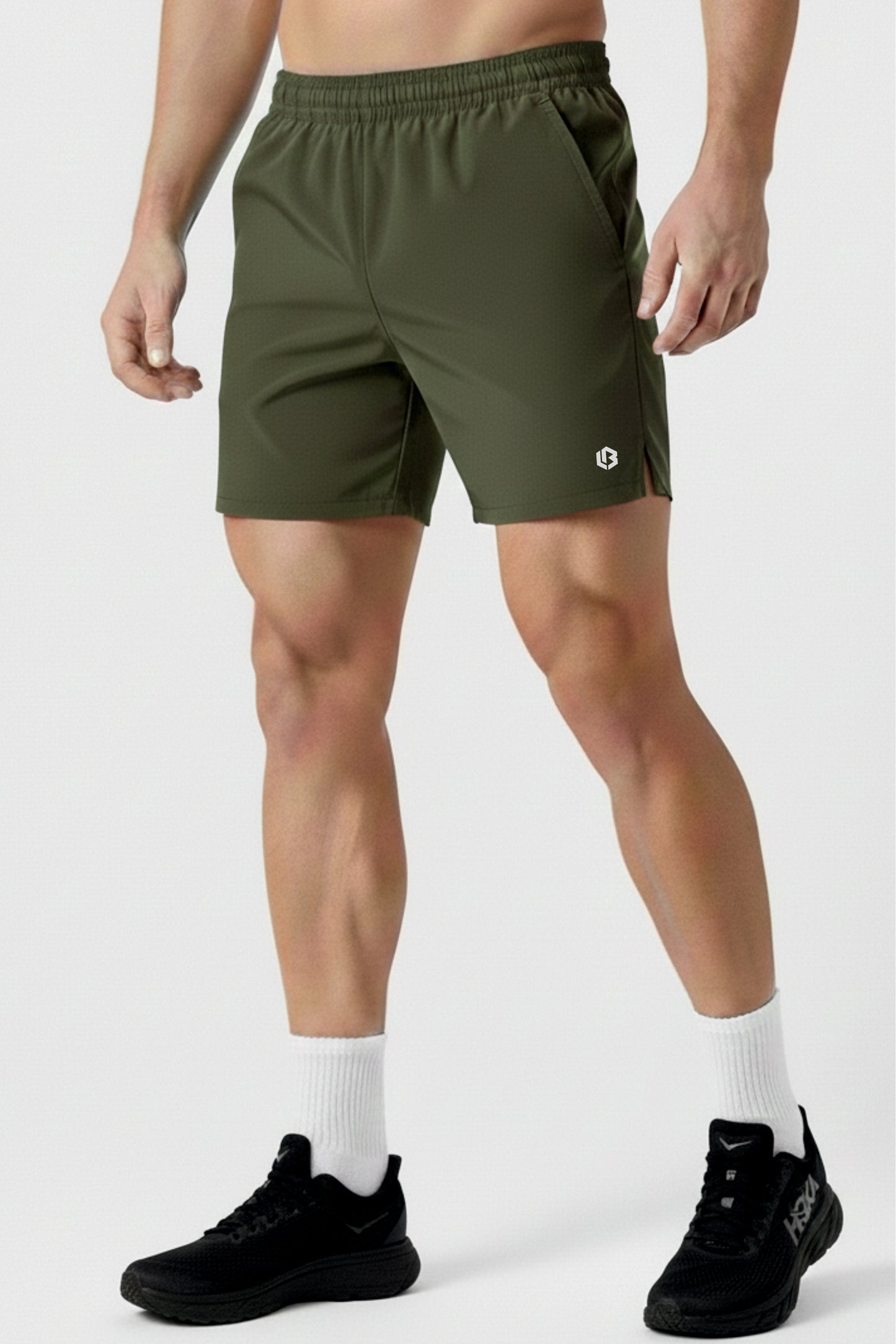 velocity 5" army green shorts