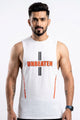 unBEATen Ash White Cotton Singlet