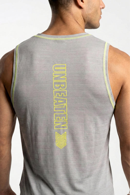 Grey Singlet with Neon Green Stitch