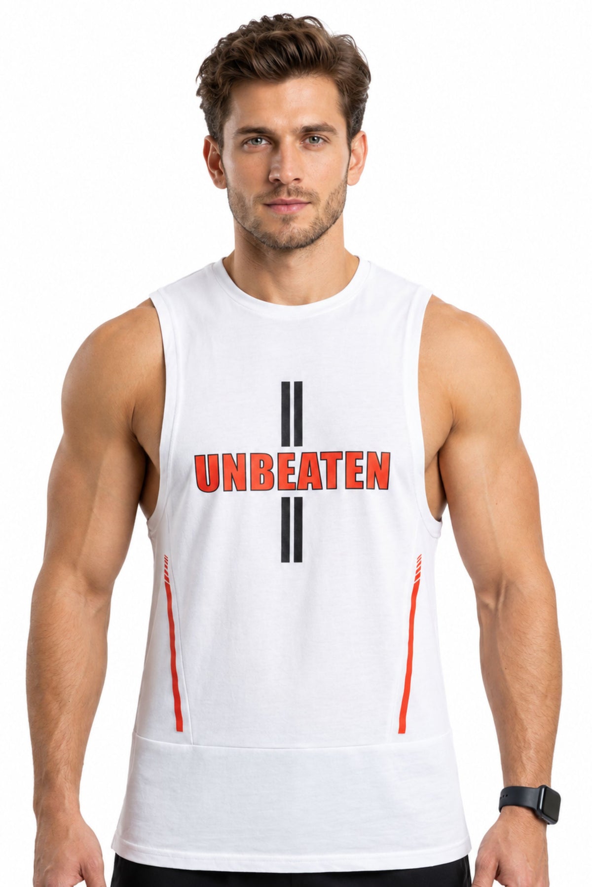 unbeaten ash white cotton singlet