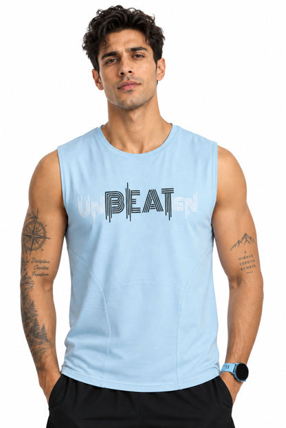 unBEATen Cloud Blue Cotton Singlet