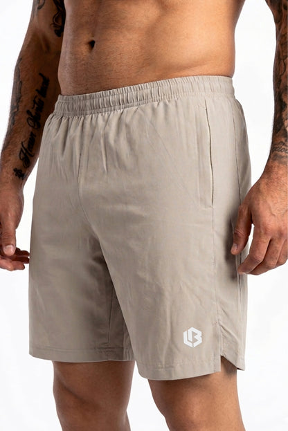 Velocity 7" Beige Shorts (With Compression)