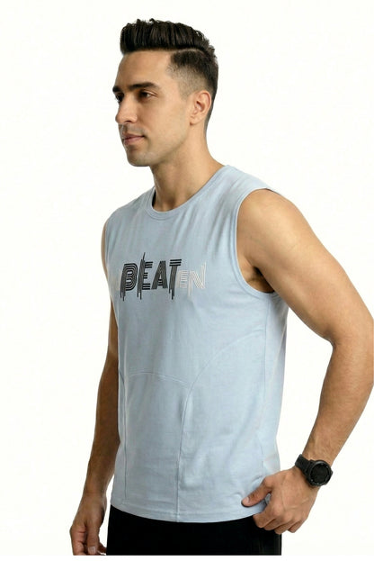 unBEATen Cloud Blue Cotton Singlet