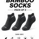 Bamboo Ankle Socks - Darkgrey - 3 pack