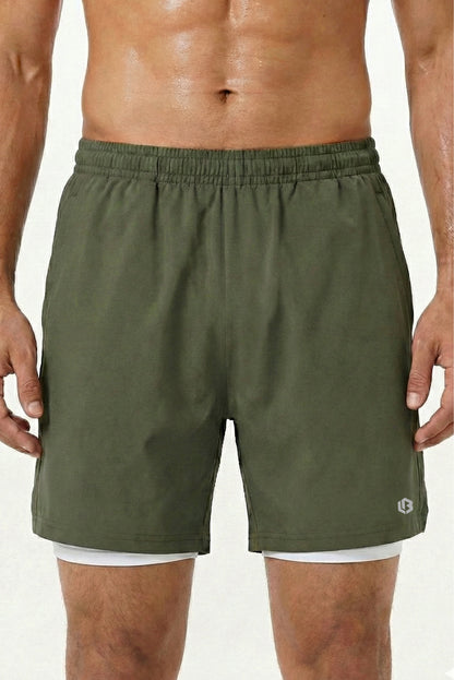 Velocity 7" Army Green Shorts (With Compression)