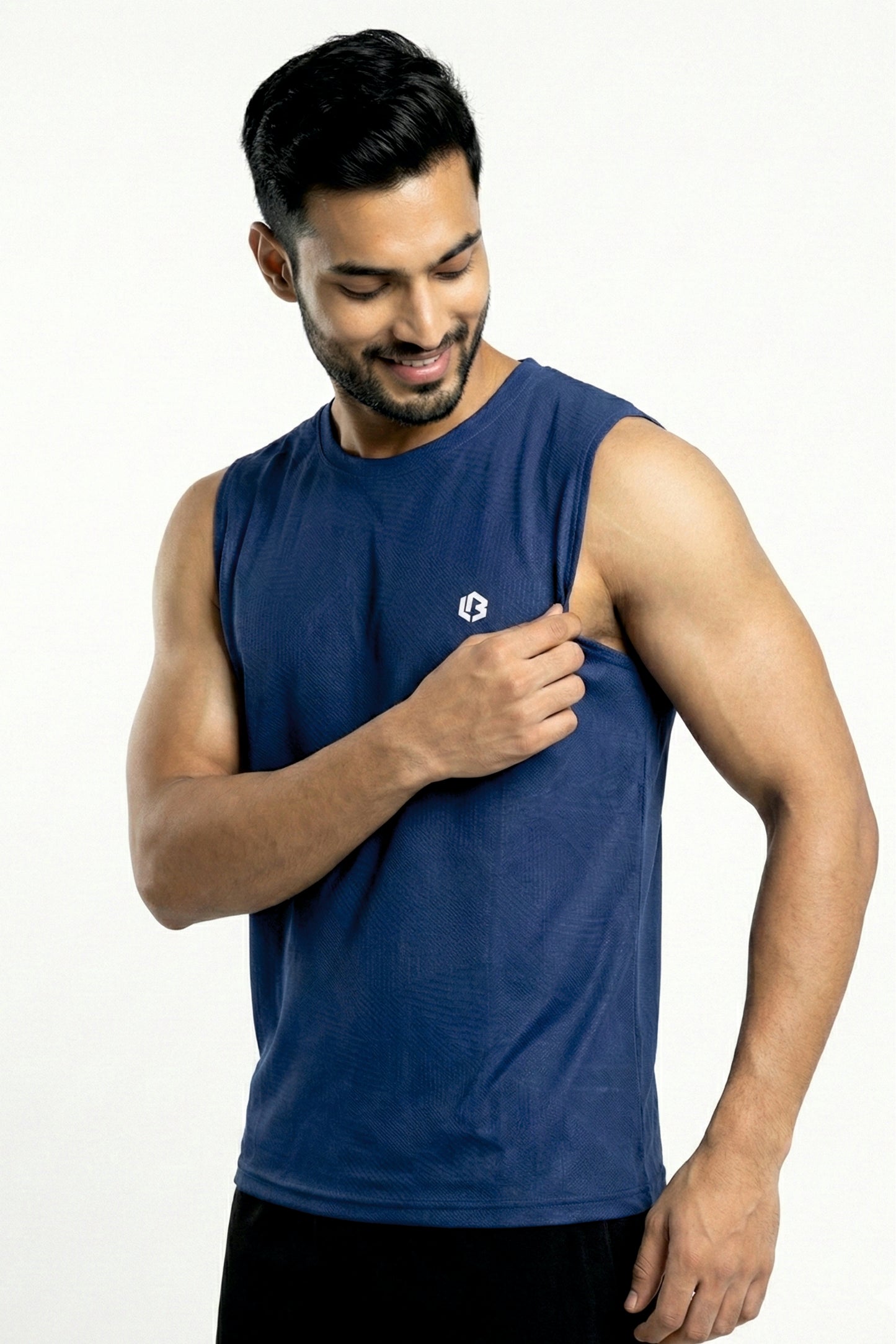 airlite navy unbeaten singlet