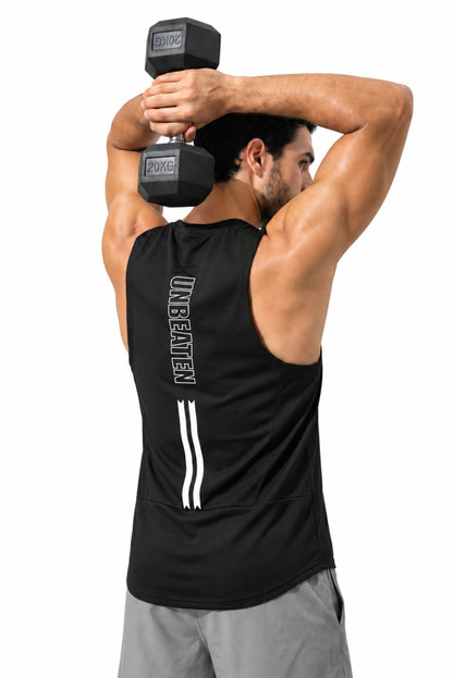 unBEATen Black Cotton Singlet