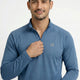 SteelBlue Quarter-zip Raglan Tshirt