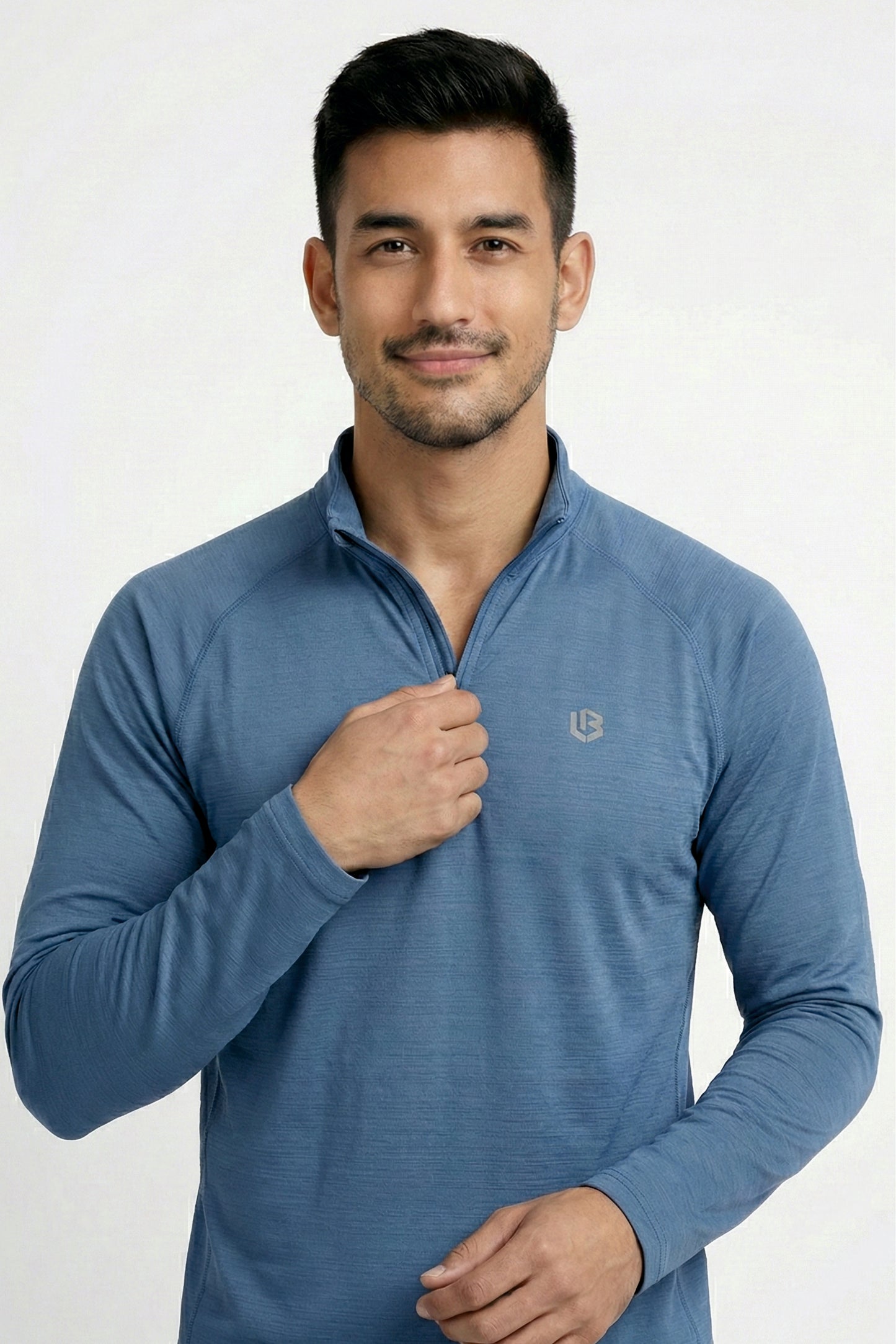 steelblue quarter-zip raglan tshirt