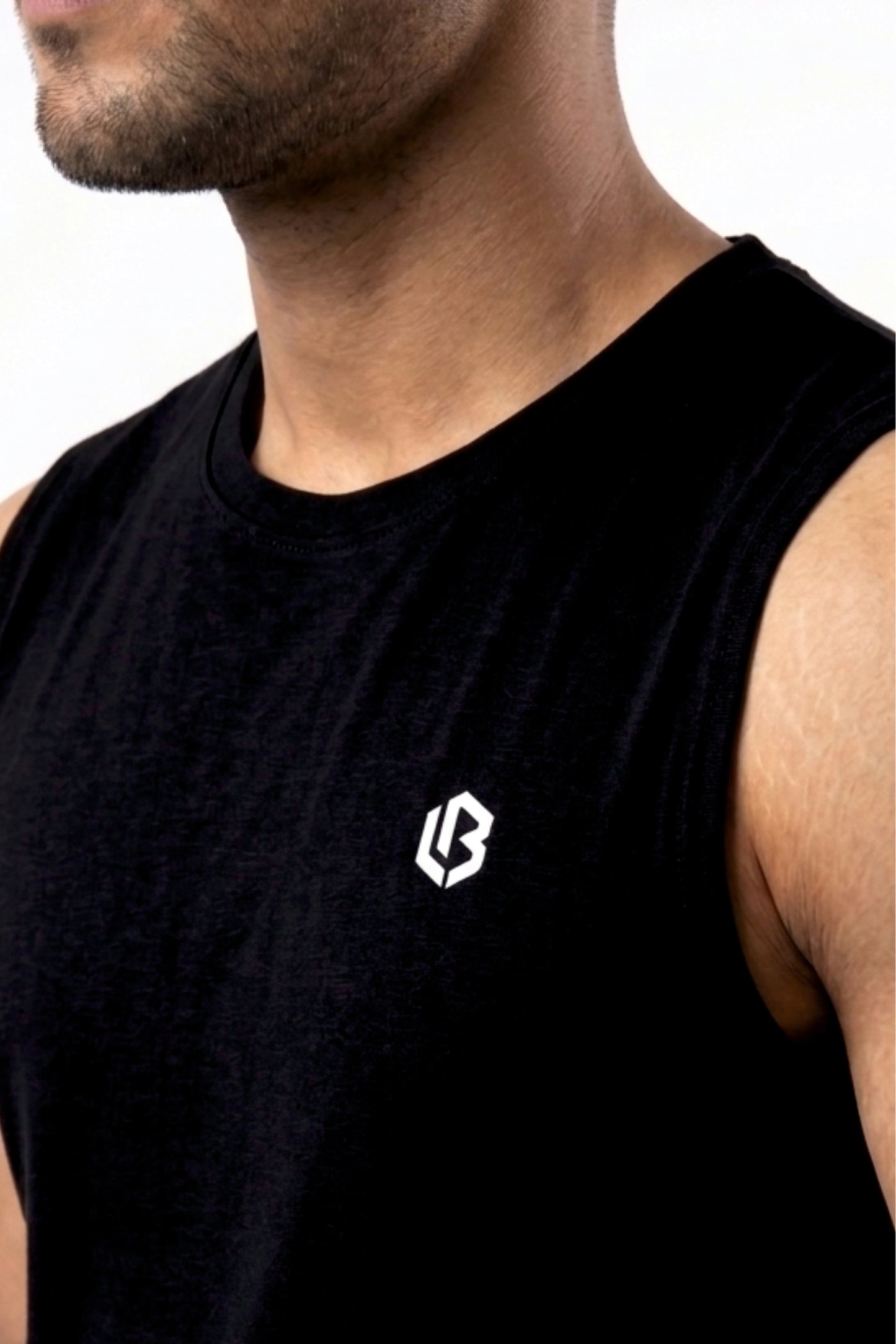 cotton sleeveless liva - black