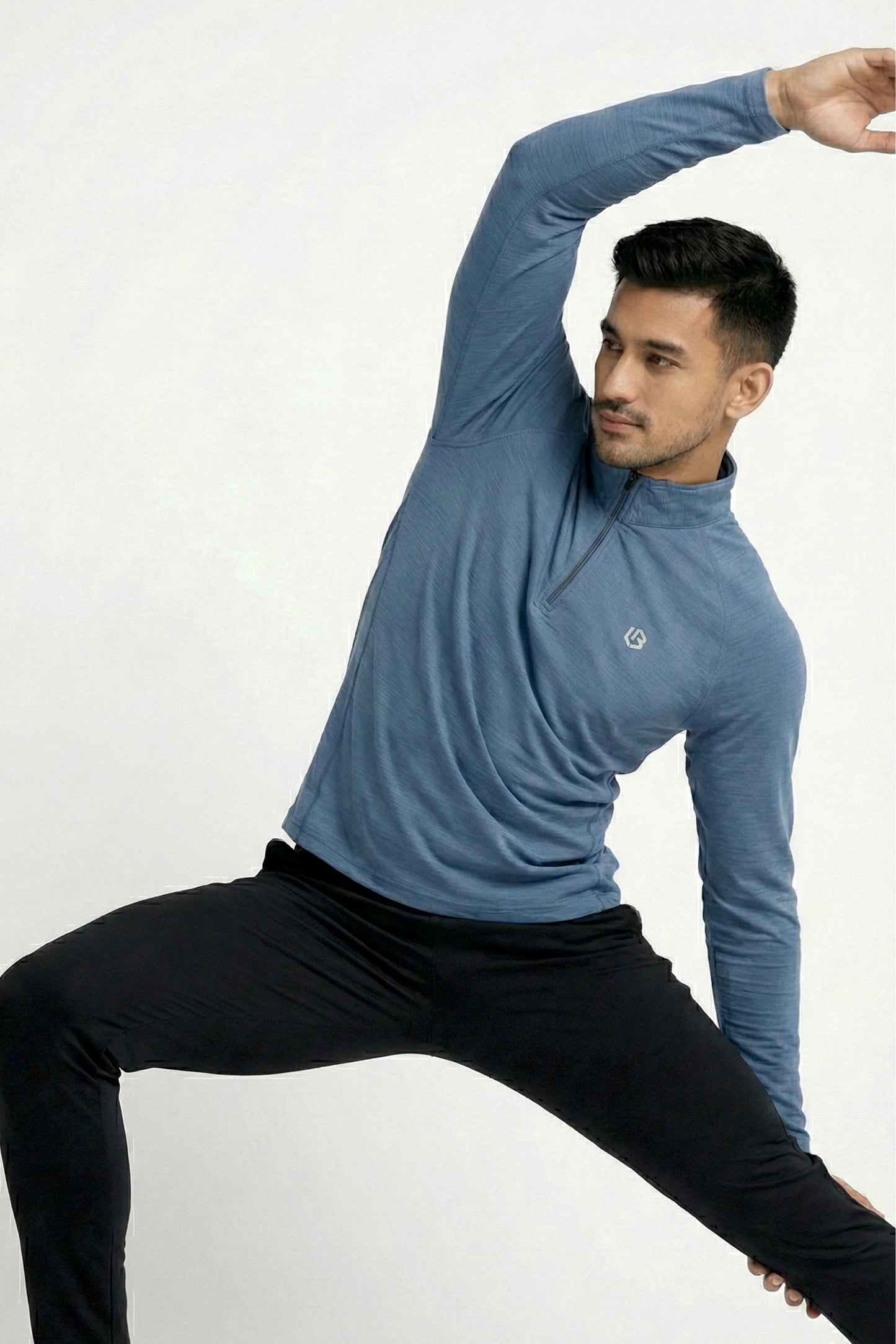 steelblue quarter-zip raglan tshirt