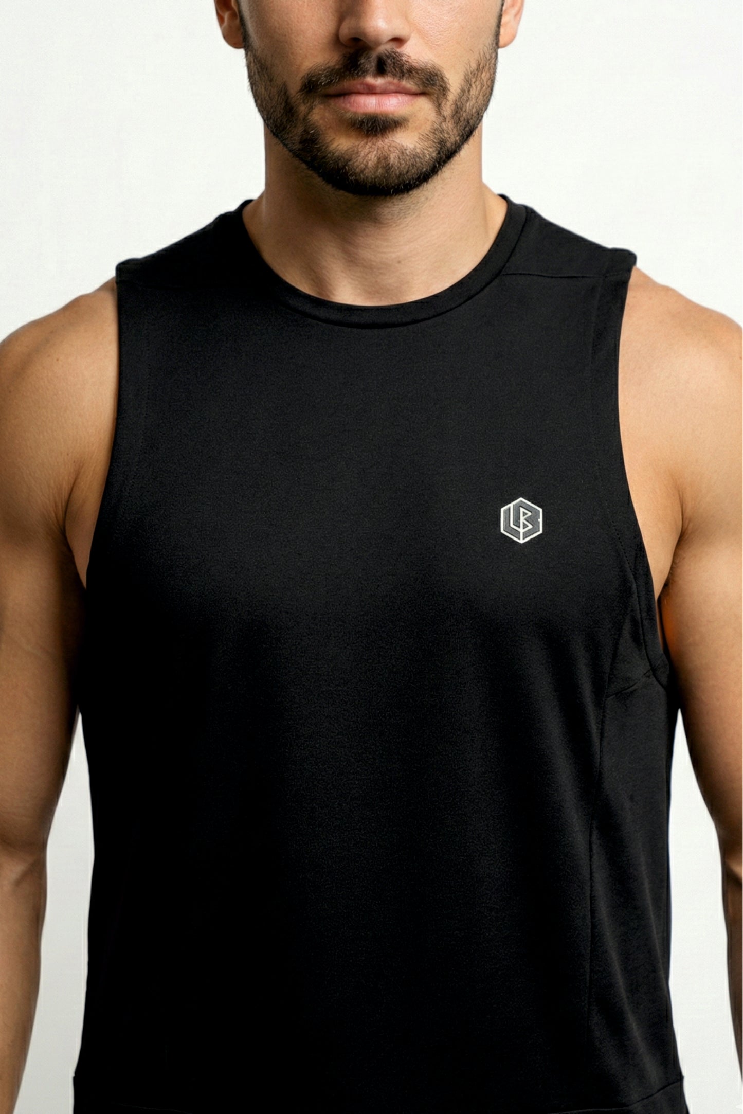 unbeaten black cotton singlet