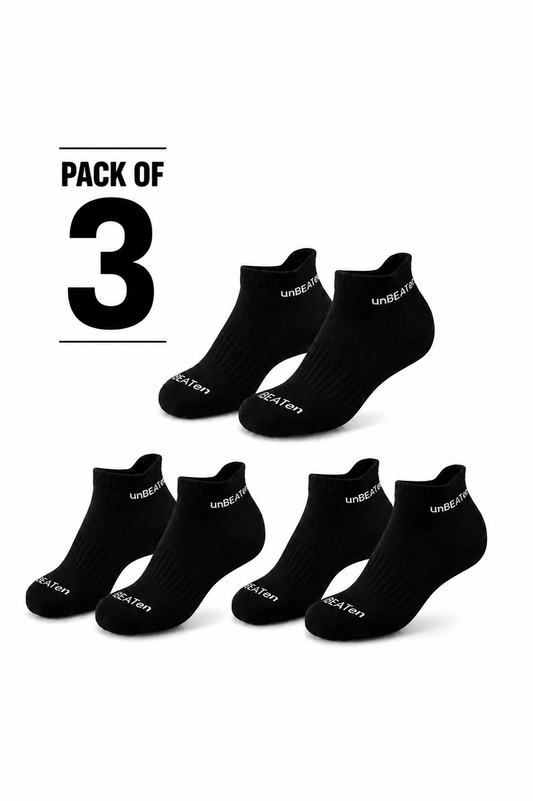 Bamboo Ankle Socks - Black - 3 pack