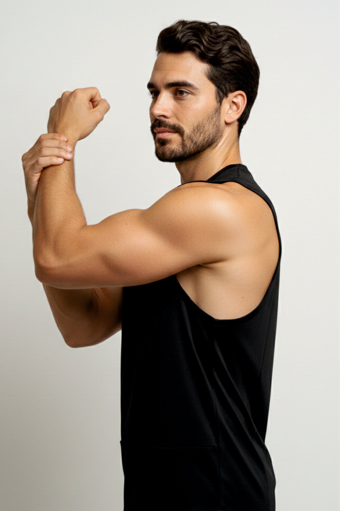 unbeaten black cotton singlet