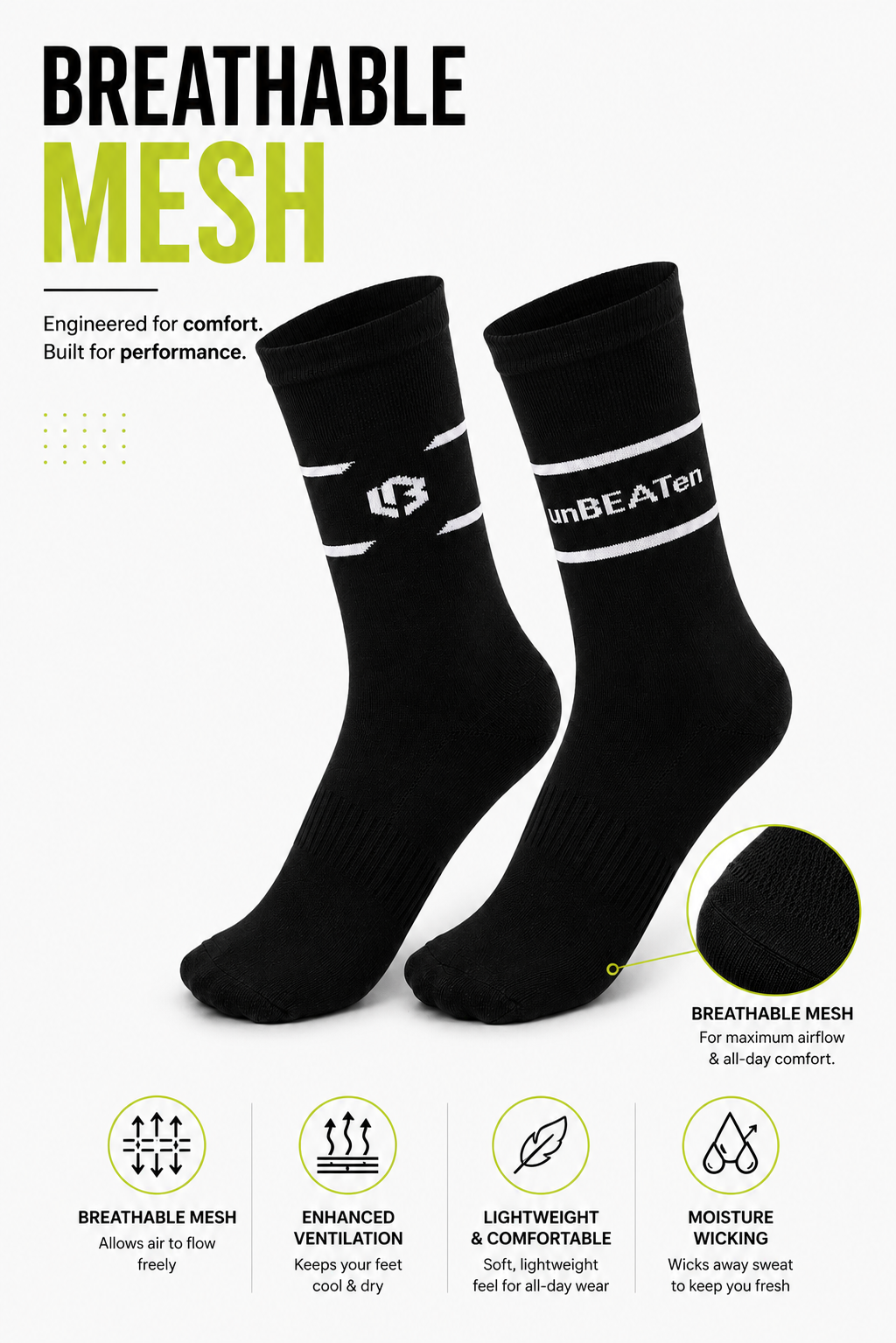 crew socks - black - 3 pack