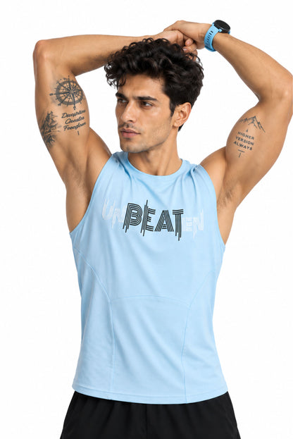 unBEATen Cloud Blue Cotton Singlet
