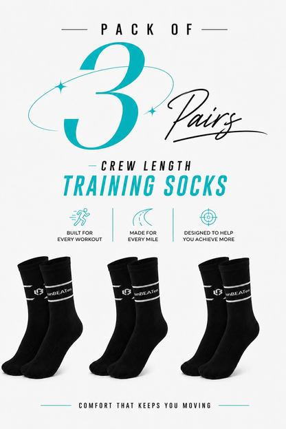 Crew Socks - Black - 3 pack