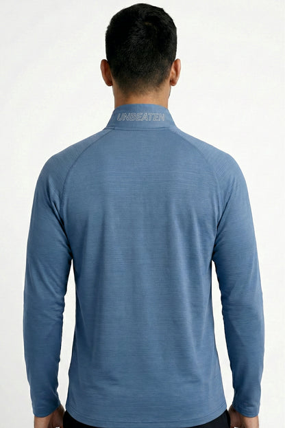 SteelBlue Quarter-zip Raglan Tshirt