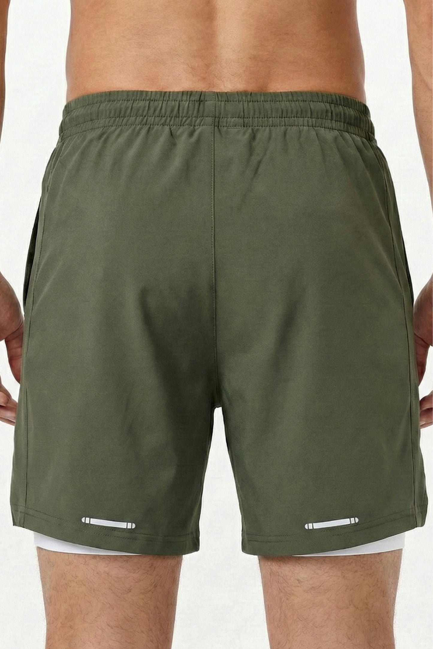 velocity 7" army green shorts (with compression)