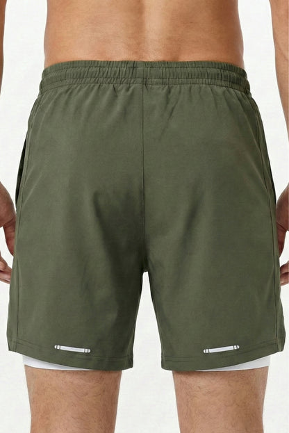 Velocity 7" Army Green Shorts (With Compression)