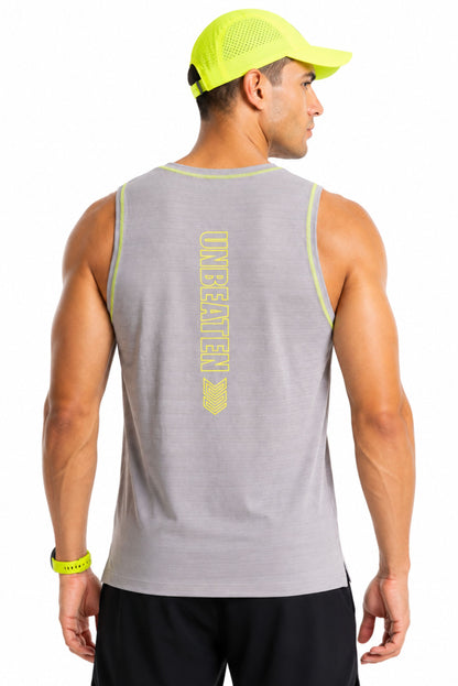 Grey Singlet with Neon Green Stitch