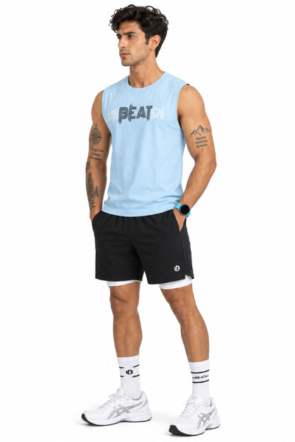 unBEATen Cloud Blue Cotton Singlet