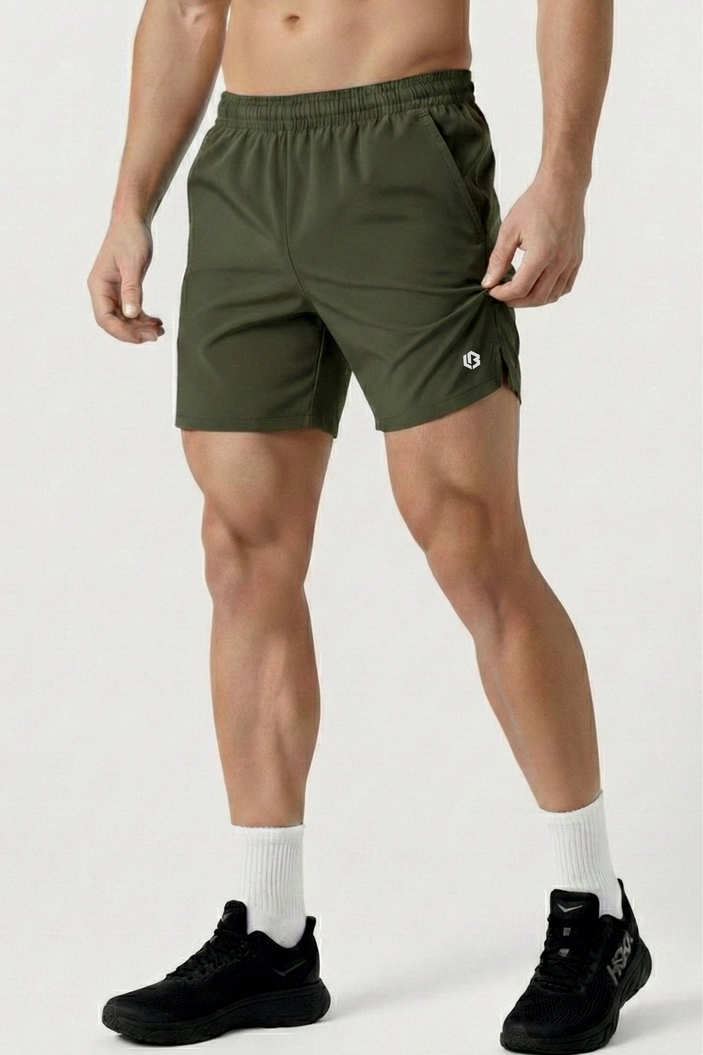 velocity 5" army green shorts