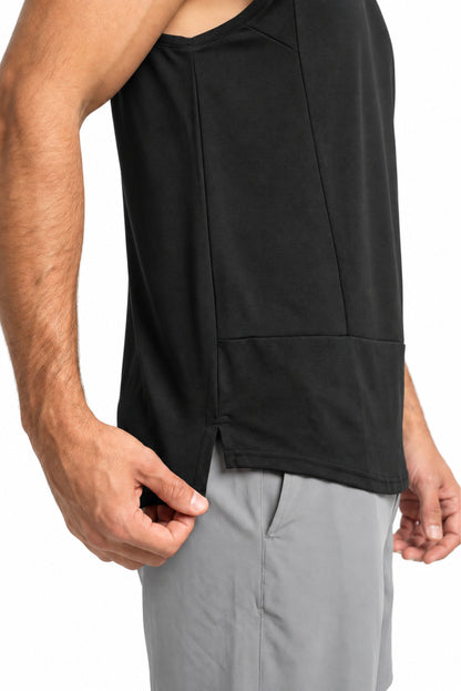 unBEATen Black Cotton Singlet