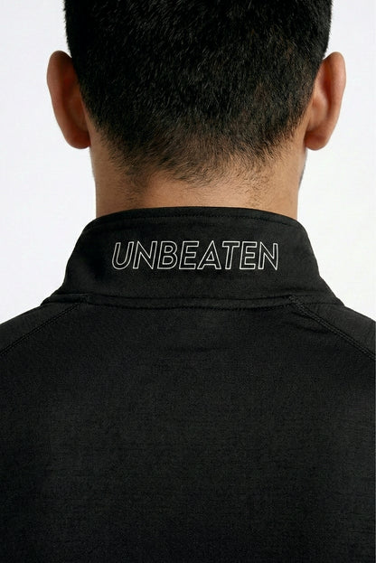 Black Quarter-zip Raglan Tshirt