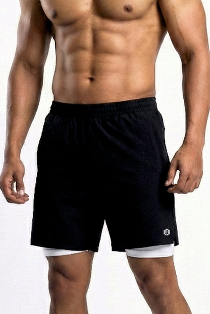 Velocity 7" Black Shorts (With Compression)