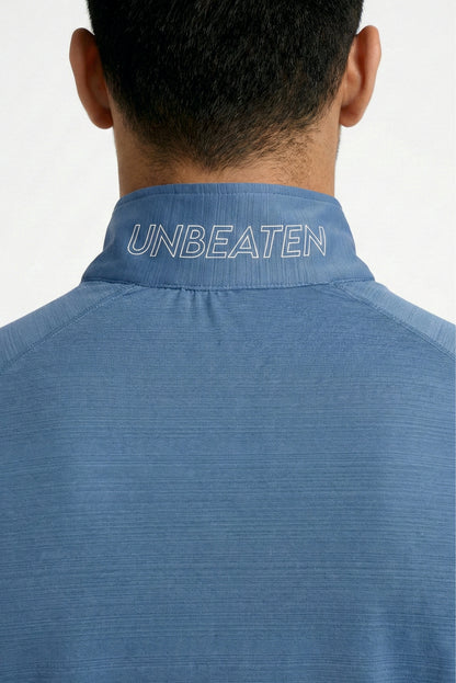 SteelBlue Quarter-zip Raglan Tshirt