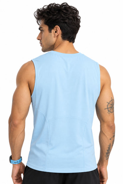 unBEATen Cloud Blue Cotton Singlet