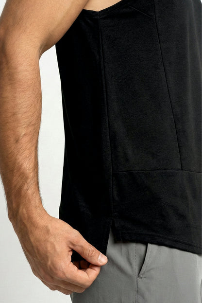 unBEATen Black Cotton Singlet