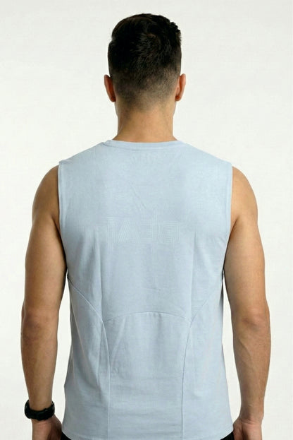unBEATen Cloud Blue Cotton Singlet