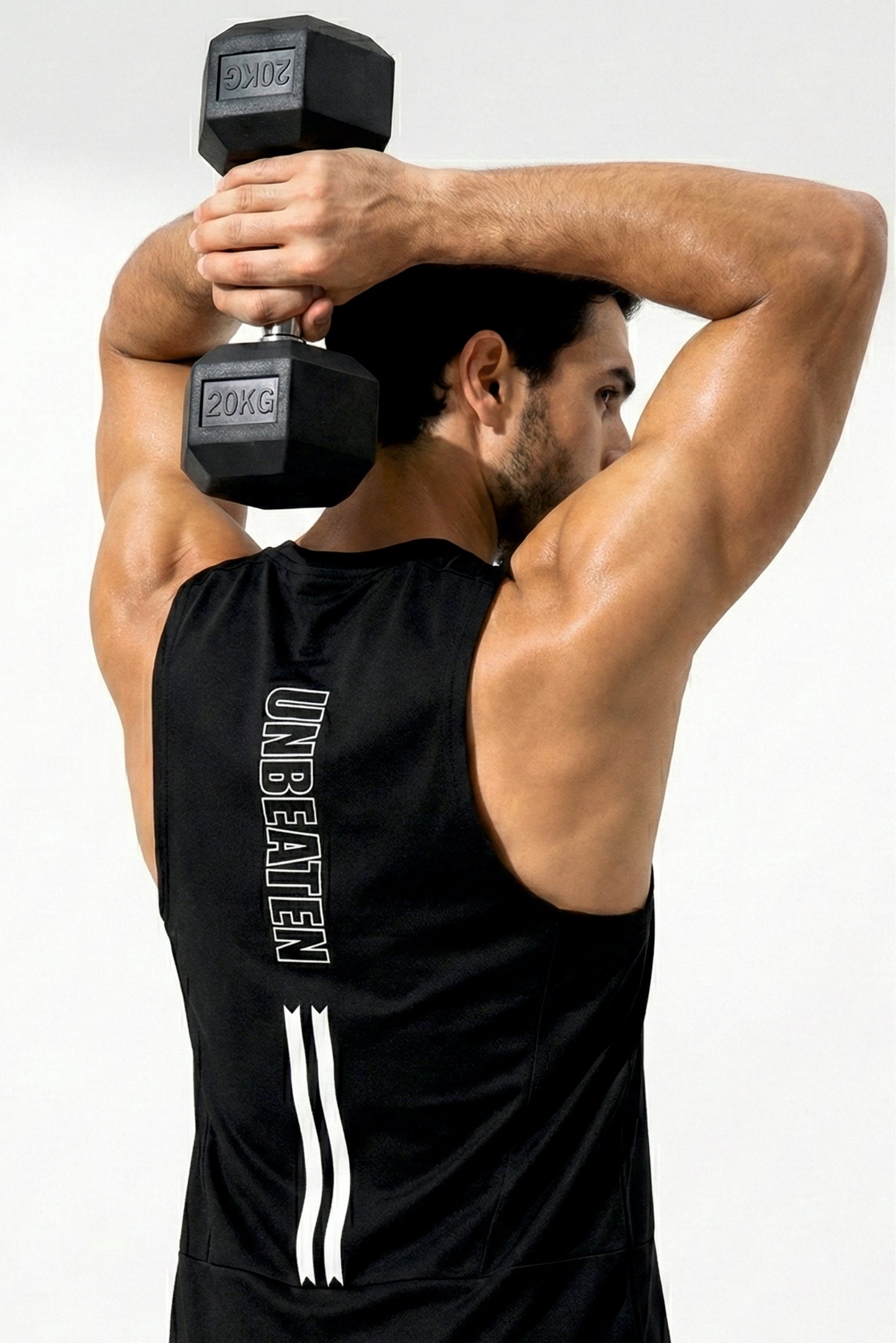 unbeaten black cotton singlet