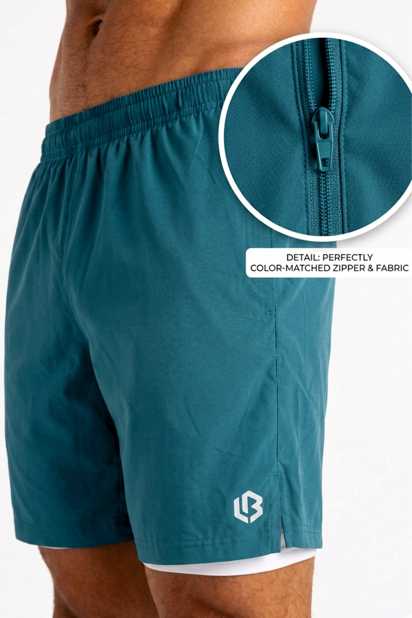 velocity 7" sea green shorts (with compression)