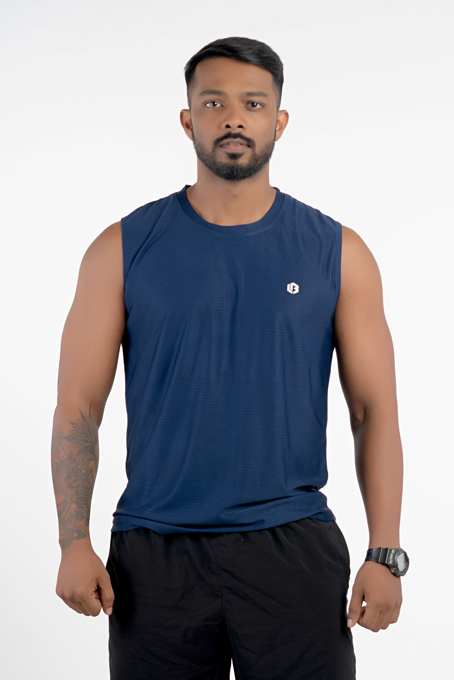 airlite navy unbeaten singlet
