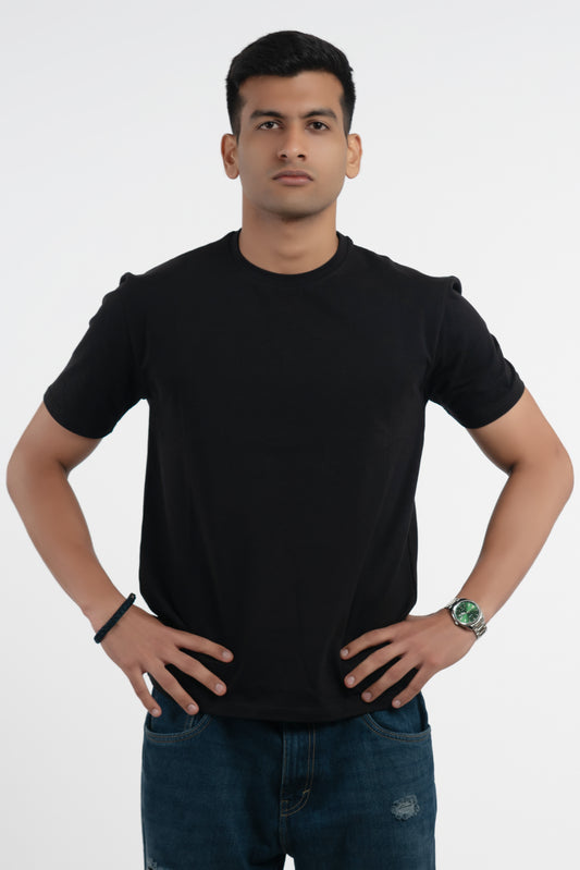 Black Cotton Tshirt